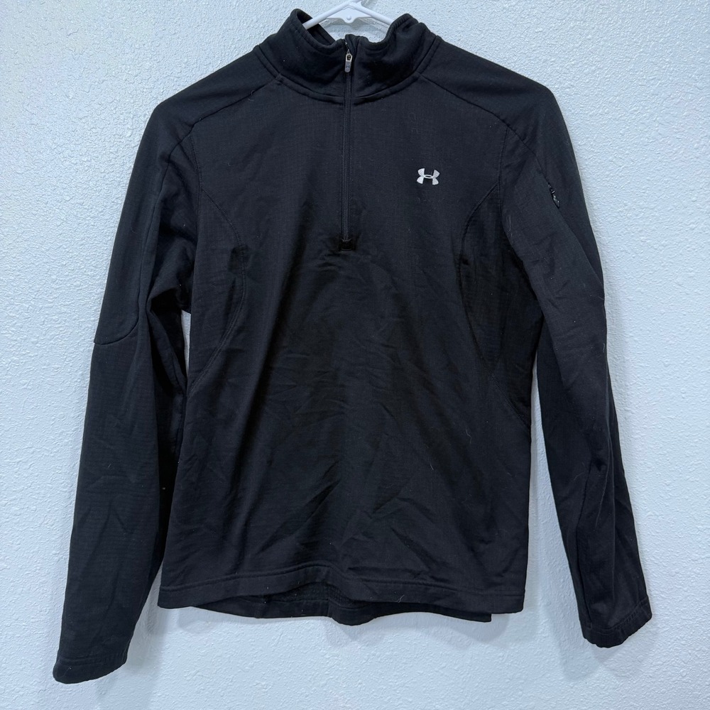 Under Armour Womens Black 1/4 Zip‎ Pullover Long Sleeve Athletic Top Size MD
